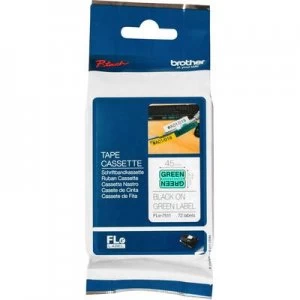 Image of Labelling tape (laminated cable identifiers) Brother FLe FLe-7511 Tape colour: Green Font colour:Black