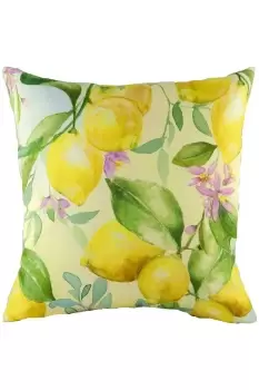 Image of Fruit Lemons Hand Painted Watercolour Printed Cushion