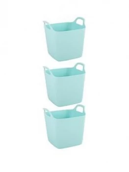 Image of Wham Set Of 3 Flexi Storage Tubs - Blue