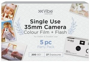 Image of VIBE Single Use Camera 27 Shots with Flash 5PC Party Pack