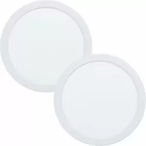 Image of 2 pack Wall / Ceiling Flush Downlight 216mm White Spotlight 16.5W 3000K led