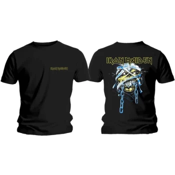 Image of Iron Maiden - Powerslave Head & Logo Mens Medium T-Shirt - Black