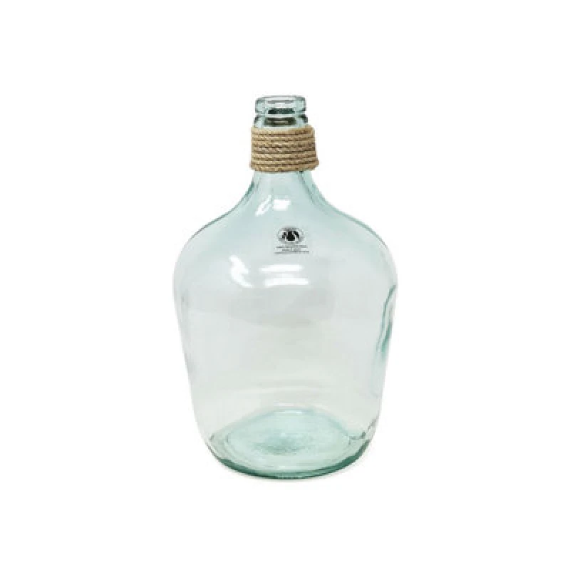 Image of Verano Spanish Ceramics Recycled Glass Hemp Clear Home Decor Medium Carafe Vase (H) 30cm Clear unisex