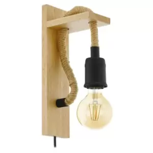 Image of Rampside Wall Light Black, Brown - Eglo
