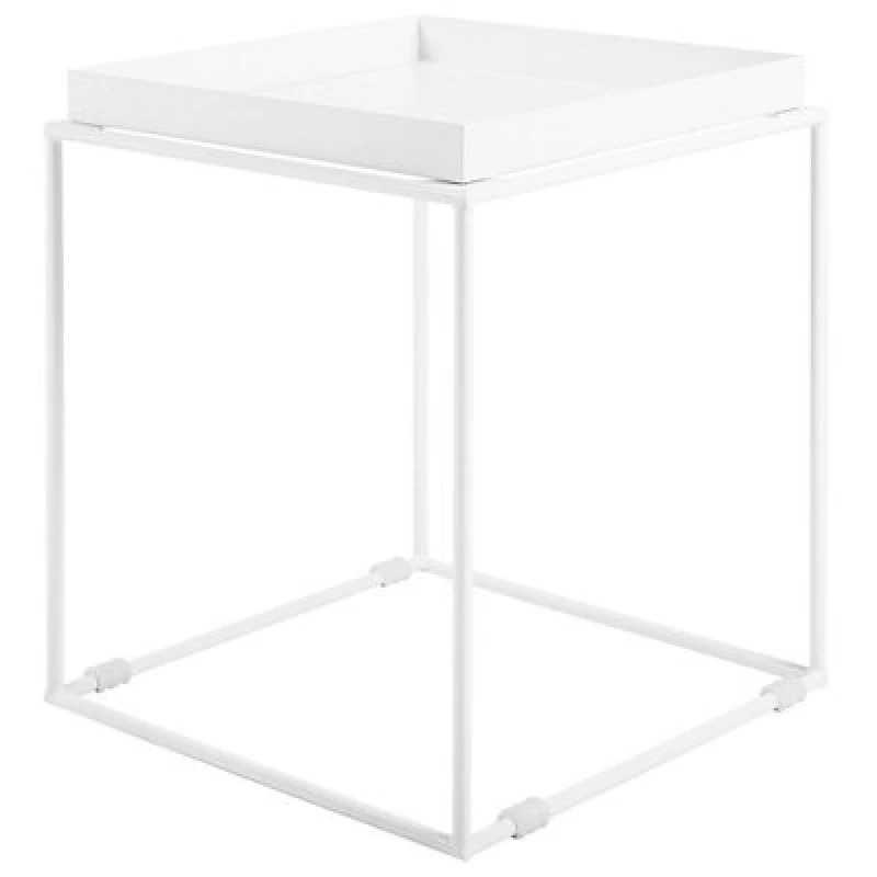 Image of Beliani Side Table Saxon Metal White