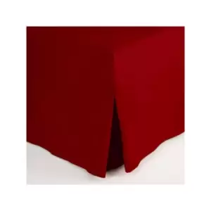 Image of Belledorm Easycare Polycotton Percale 200 Thread Count Box Pleat Fitted Valance Sheet, Red, King
