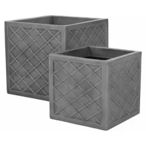 Image of Sankey Lazio Planter Set Of 2 Pewter - GN696