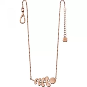 Image of Ladies Orla Kiely Rose Gold Plated Leaf Necklace