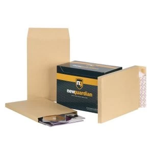Image of New Guardian No. 98 25mm Gusseted Heavyweight Peel and Seal Envelopes 130gsm Manilla Pack of 100