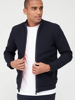 Image of Ted Baker Long Sleeved Knitted Padded Jacket - Navy, Size 6, Men
