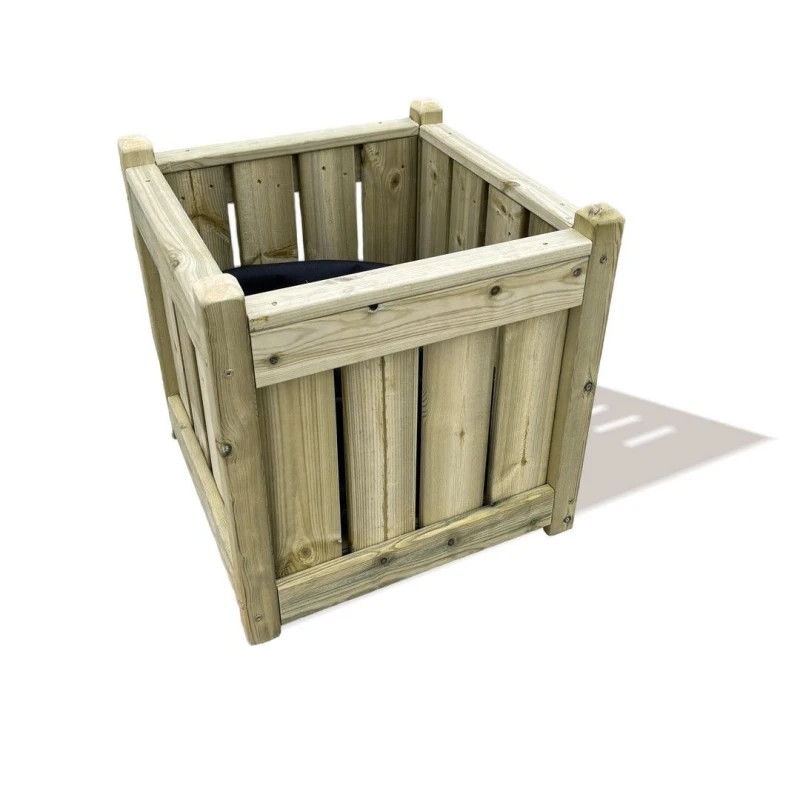 Image of Churnet Valley Garden Furniture Ltd Elegant Square Planter - Timber - L50 x W50 x H49cm - Fully Assembled in Brown Brown Unisex