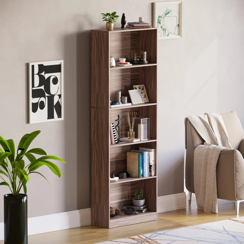 Image of Lassic Vida Designs Cambridge 5 Tier Extra Large Bookcase Walnut unisex 5 Tier