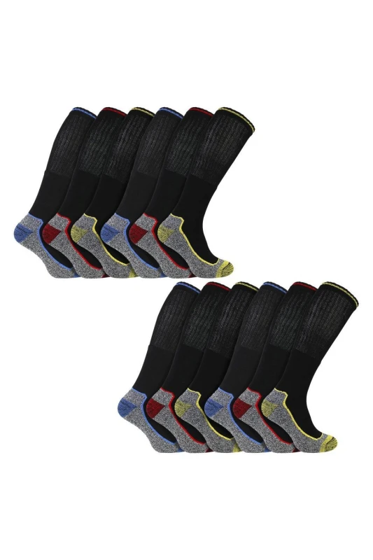 Image of Sock Snob Sock Snob Men Knee High Bamboo Work Socks for Steel Toe Boots Anti Sweat Heavy Duty in Royal Size: 6-11 Royal 6-11 Male 5056632623198