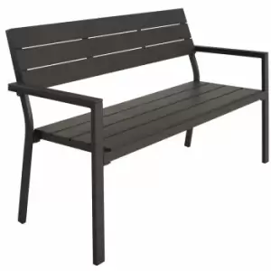 Image of Tectake Garden Bench 2-seater With Aluminium Frame (128X59X88cm) Grey