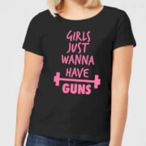 Image of Girls Just Wanna have Guns Womens T-Shirt - Black - 4XL