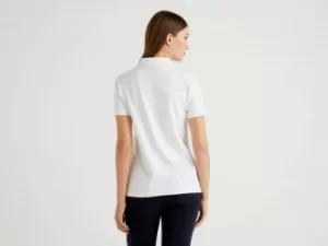 Image of Benetton, Stretch Cotton Polo, taglia S, White, Women