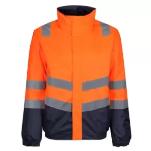 Image of Regatta Mens Bomber Waterproof Hi-Vis Jacket (S) (Orange/Navy)