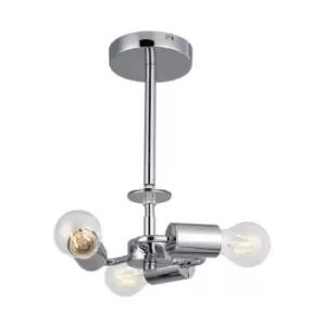 Image of Ceiling lamp Baymont Chrome polished 3 bulbs 33cm