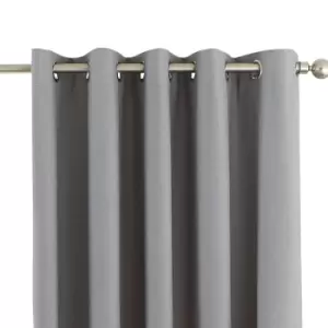 Image of Riva Home Eclipse Blackout Eyelet Curtains (66 x 72" (168 x 183cm)) (Silver)