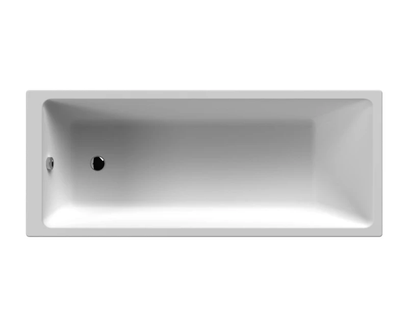 Image of Balterley Square Thin Edge Straight Shower Bath with Leg Set, 1700mm x 700mm White