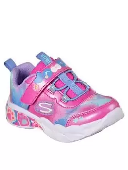Image of Skechers PRETTY PAWS LIGHT UP TODDLER GIRLS TRAINERS, Pink, Size 6 Younger