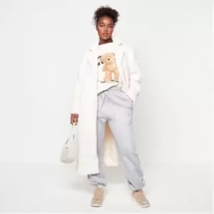 Image of Missguided Longline Borg Teddy Coat - White