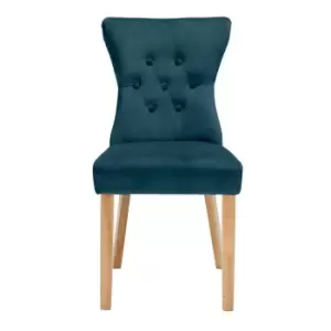 Image of LPD Set Of 2 Naples Dining Chairs Peacock Velvet