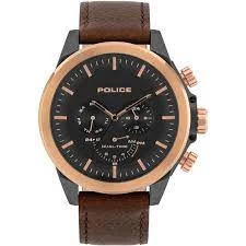 Image of Police Black And Brown 'Belmont' Watch - 15970JSUR/02 - multicoloured