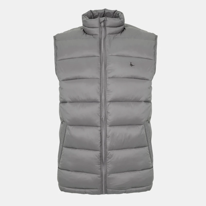 Image of Jack Wills Mens Kershaw Lightweight Water Resistant Puffer Gilet Granite male XS
