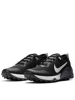 Image of Nike Wildhorse 7 Running Shoes - Black/White, Size 3, Women