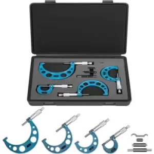 Image of VEVOR Outside Micrometer Set, 0-4" Machinist Micrometer, 0.0001" Graduation Micrometer Set, 4 Pcs Machinist Tool Set, Alloy Precision Micrometer, Lase