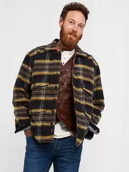 Image of Joe Browns Mens Checked In Jacket - Black/Yellow, Navy, Size L, Men