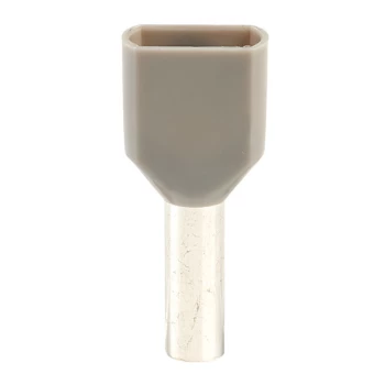 Image of TruConnect Twin Cord End Ferrules 4mm Grey - Pack of 100