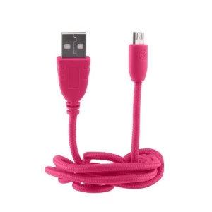 Image of Urbanz INC-MU/U-1-PK Braided Cord Micro USB to USB Cable 1M - Pink
