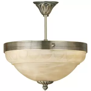 Image of Marbella - 3 Light Traditional Semi Flush Ceiling Light Bronzed, E14 - Eglo