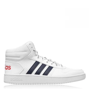 Image of adidas Hoops 2.0 Mid Mens Basketball Shoes - Wht/Navy/Red