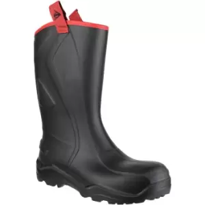 Image of Mens Purofort+ Rugged Full Safety Wellington Boots (49 eur) (Black) - Black - Dunlop
