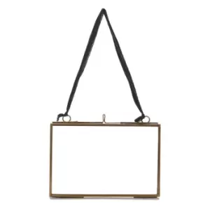 Image of Nkuku Kiko Antique Brass Glass Frame - Landscape 6 x 4