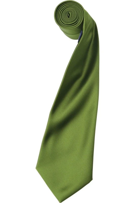 Image of Premier Premier Men Plain Satin Tie (Narrow Blade) in Green Green One Size Male 5054171869312