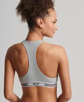 Image of Superdry Womens Organic Cotton Crop Bralette Grey / Grey Marl - Size: 8