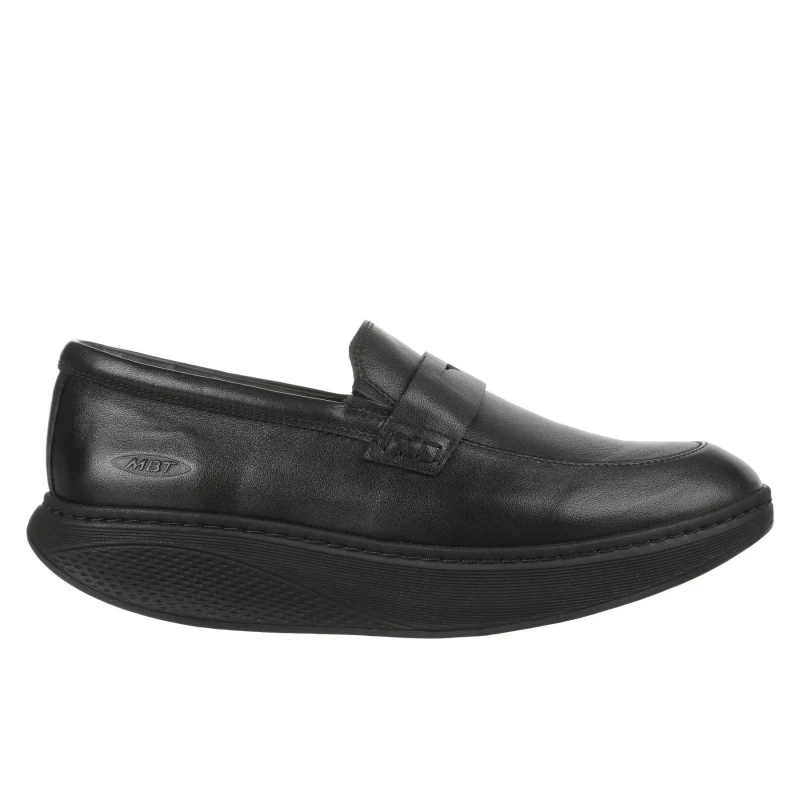 Image of MBT Asante 7 Leather Mens Slip on Shoes - Black - Size:UK 11.5
