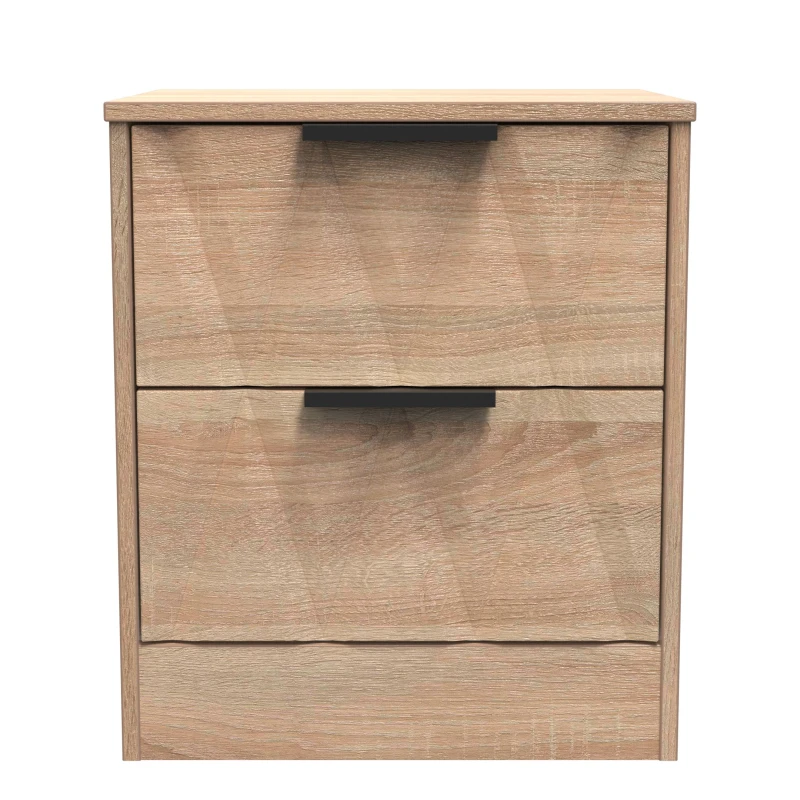 Image of Ready Assembled 2 U Washington 2 Drawer Bedside Cabinet (Ready Assembled) in Light Oak Light Oak Unisex