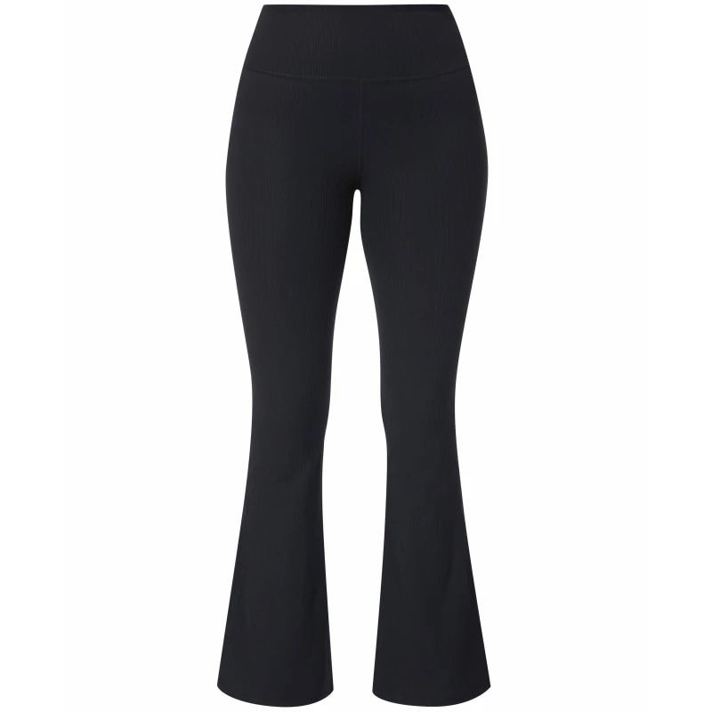 Image of Sweaty Betty Womens Glow Rib Flared Trousers Black female 10 (S)
