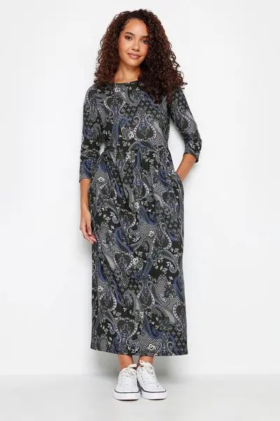 Image of M&Co Paisley Midi Dress Black