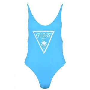 Image of Guess Guess Beach Logo Swimsuit - Blue PLK7