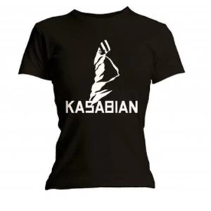 Image of Kasabian Ultra Black Skinny Ladies Black T Shirt: Large