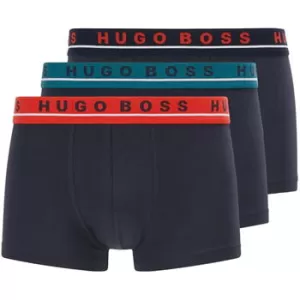 Image of Hugo Boss 3 Pack Logo Boxer Trunks Navy Size L Men