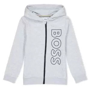 Image of Boss Large Logo Zip Hoodie - Grey