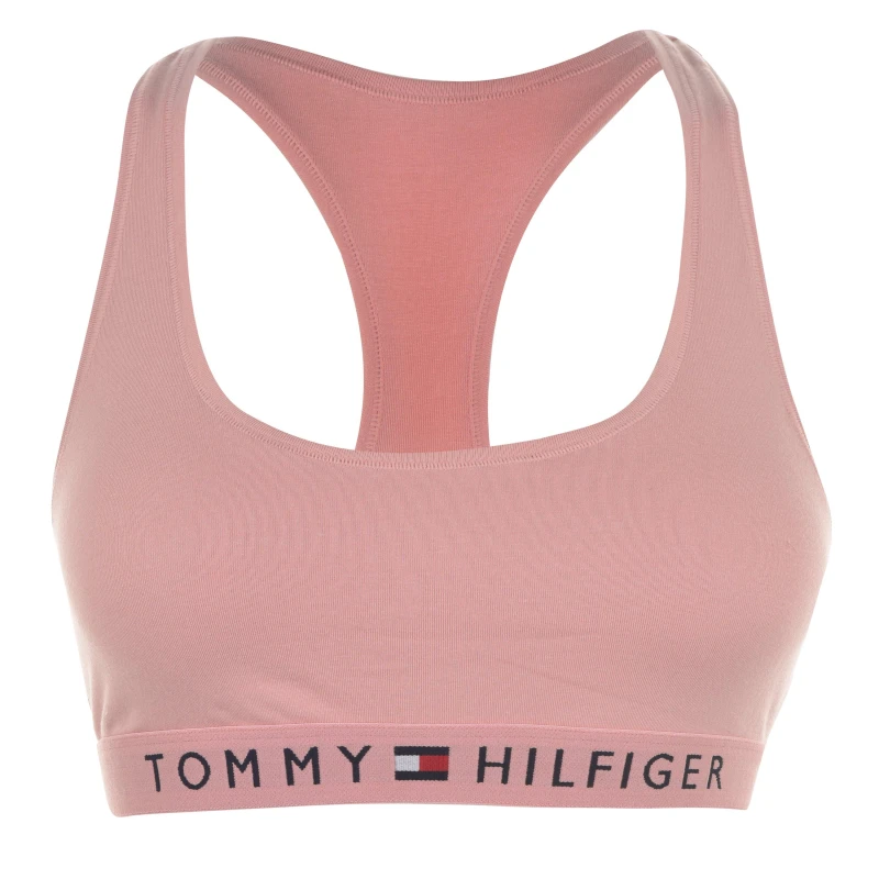 Image of Tommy Jeans Rose Tan Racer Back Bralette Tan Female S 71621UK