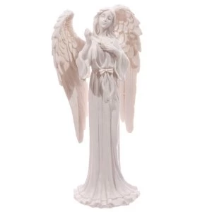 Image of Tall Elegant White Standing Angel Figurine